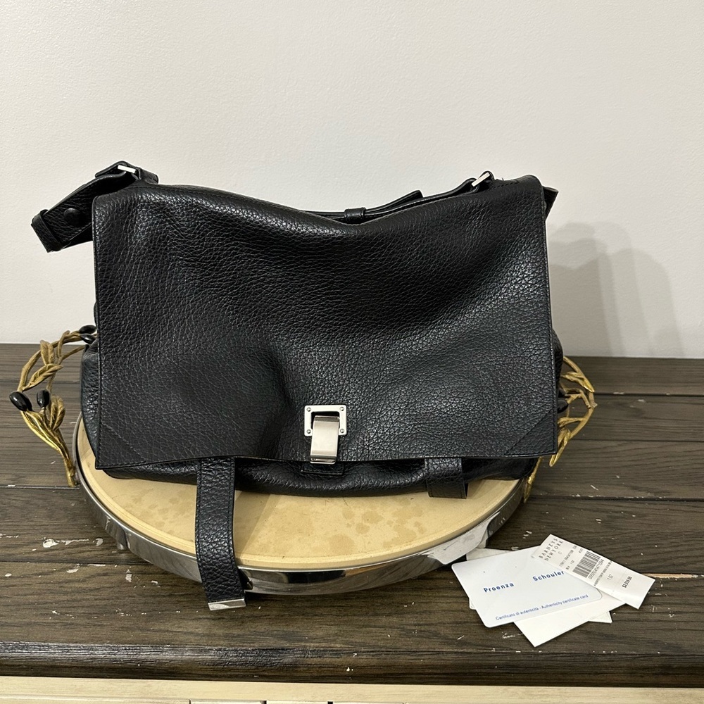 PROENZA SCHOULER Pebbled Calfskin Double Sided PS Courier Bag larger bag - Picture 4 of 16